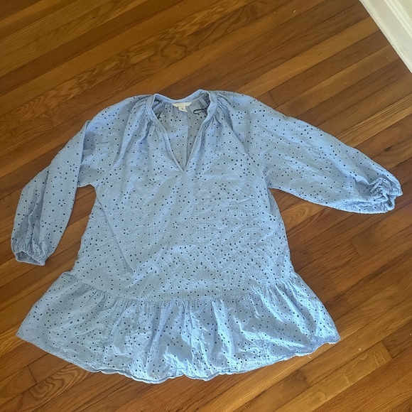 Blue Eyelet Kids Dress - Picture 1 of 4